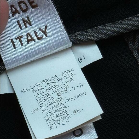 Brunello Cucinelli Black Virgin Wool Blend High Rise Pleated Trousers Women’s 8 - Picture 9 of 9